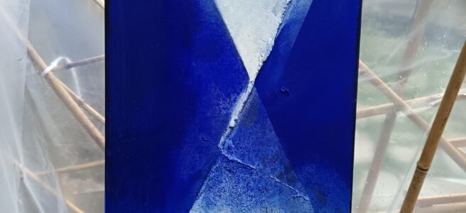 Fratture Luminose 2026 acrilico e pasta alta su tela 100×40 cm