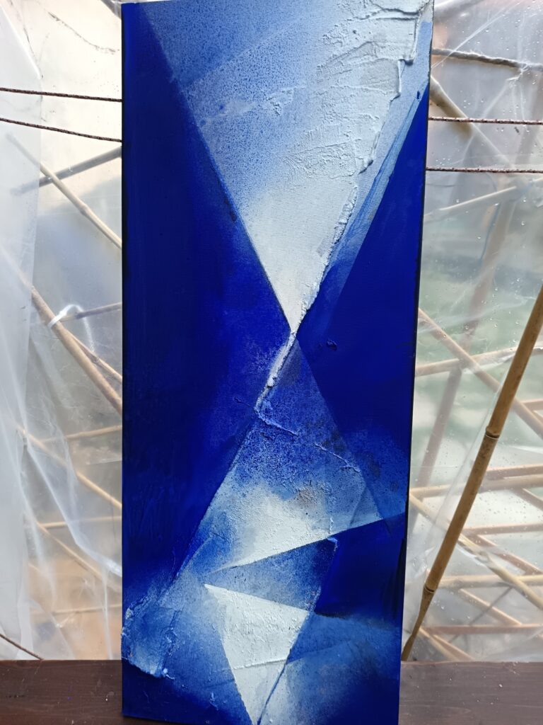Fratture Luminose 2026 acrilico e pasta alta su tela 100x40 cm