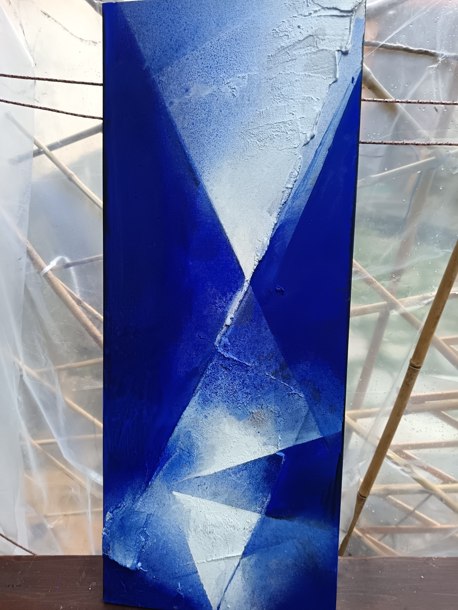 Fratture Luminose 2026 acrilico e pasta alta su tela 100×40 cm